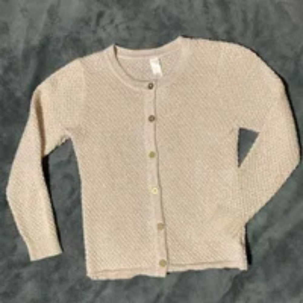 crew neck long sleeve knitted cardigan